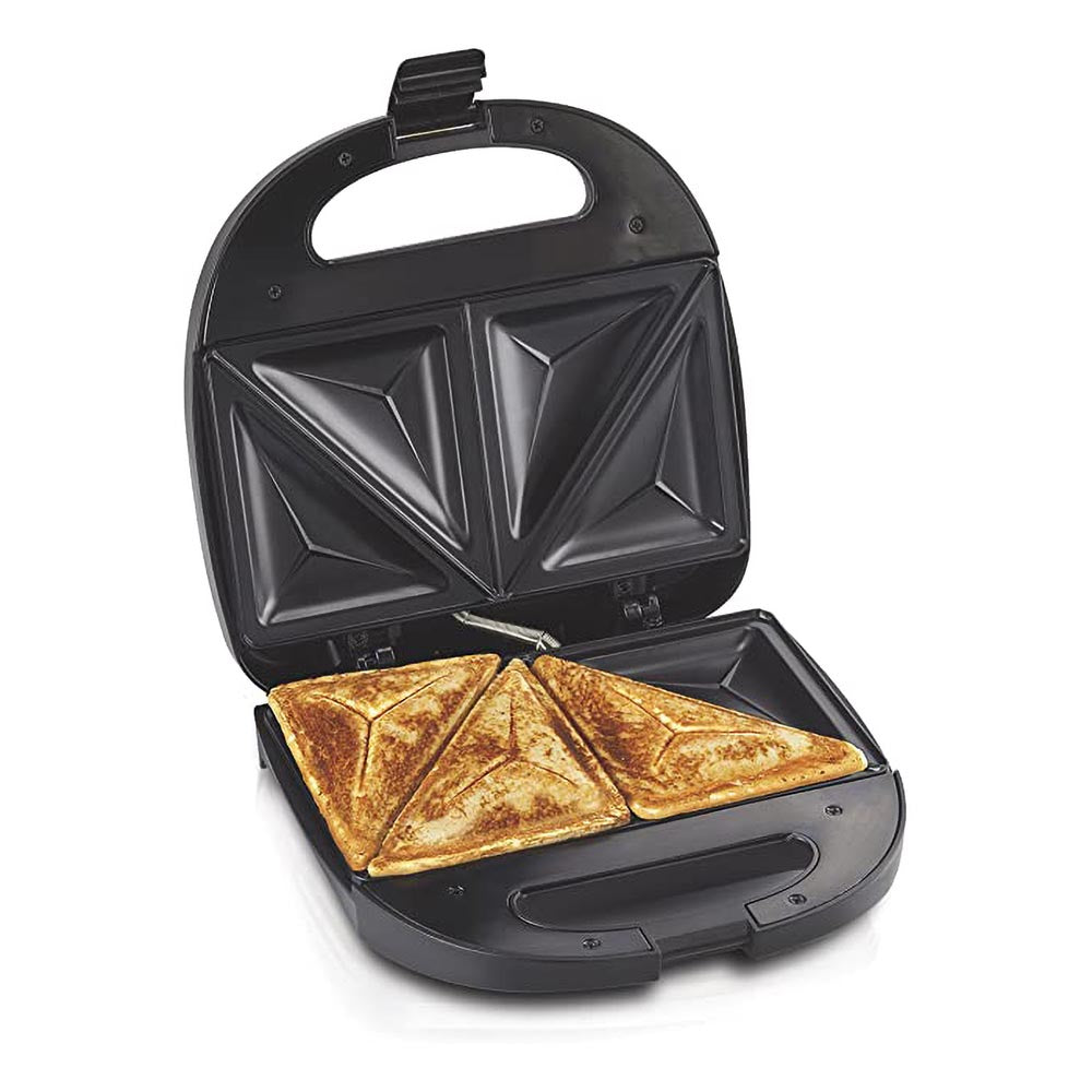 Sandwichera 25430 Hamilton, Luz Indicadora  Color Negro-Cromado