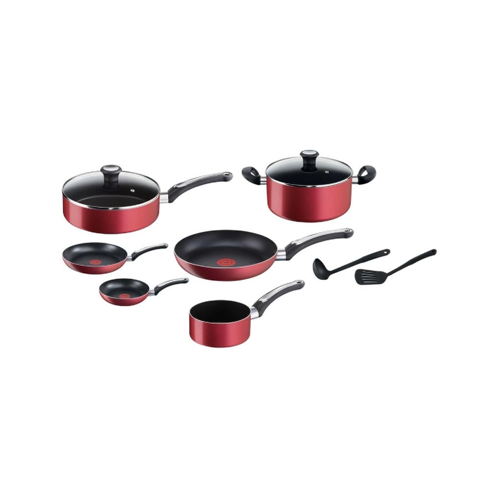 Bateria B214Sc84 T-Fal 12 Pzas  Platinum Color Roja
